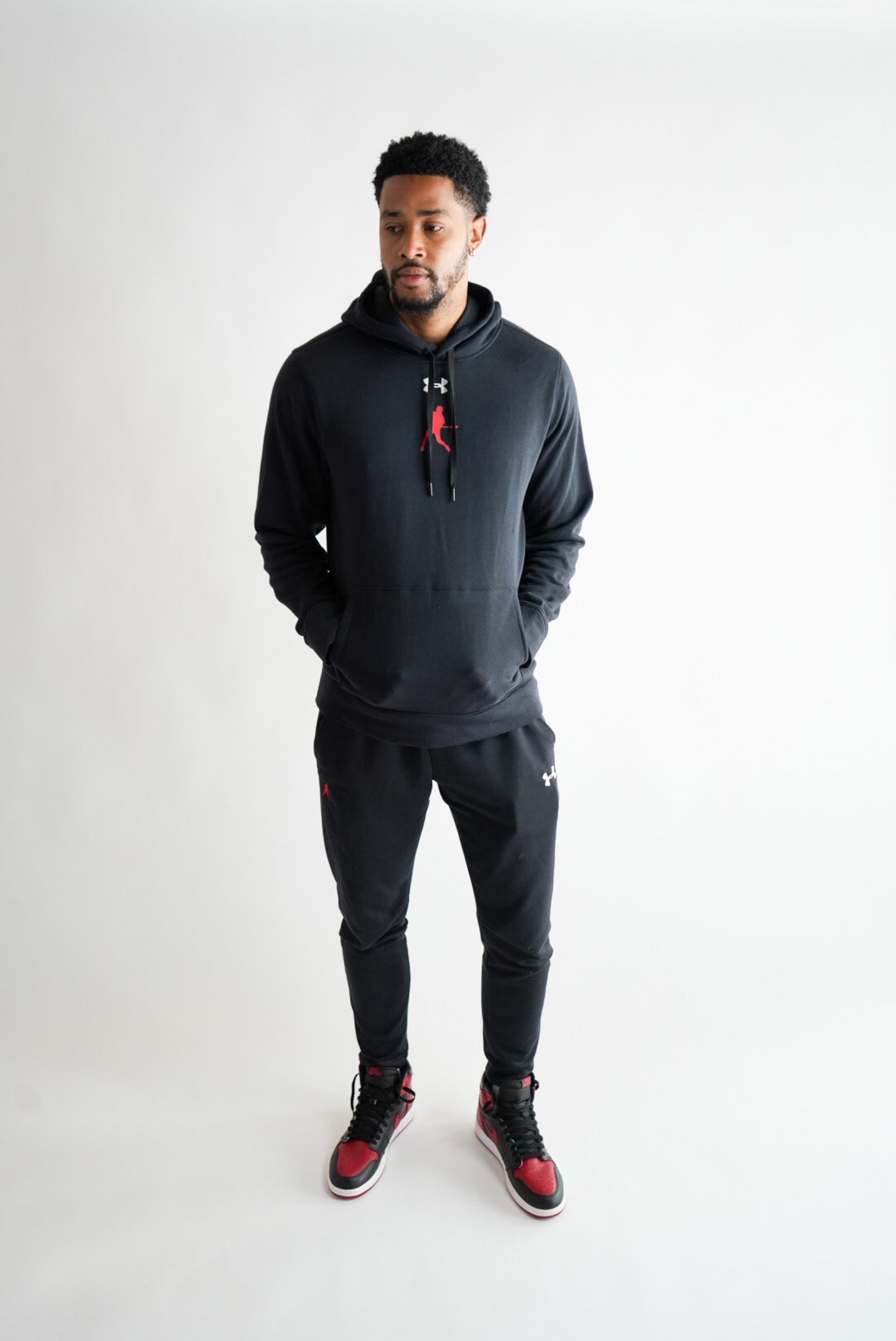 SSM Athletics Logo Men's L/S Hoodie (Blk/Rd)(Youth)