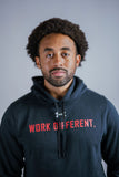 Work Different. Men's L/S Hoodie (Blk/Red)