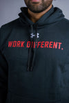 Work Different. Men's L/S Hoodie (Blk/Red)